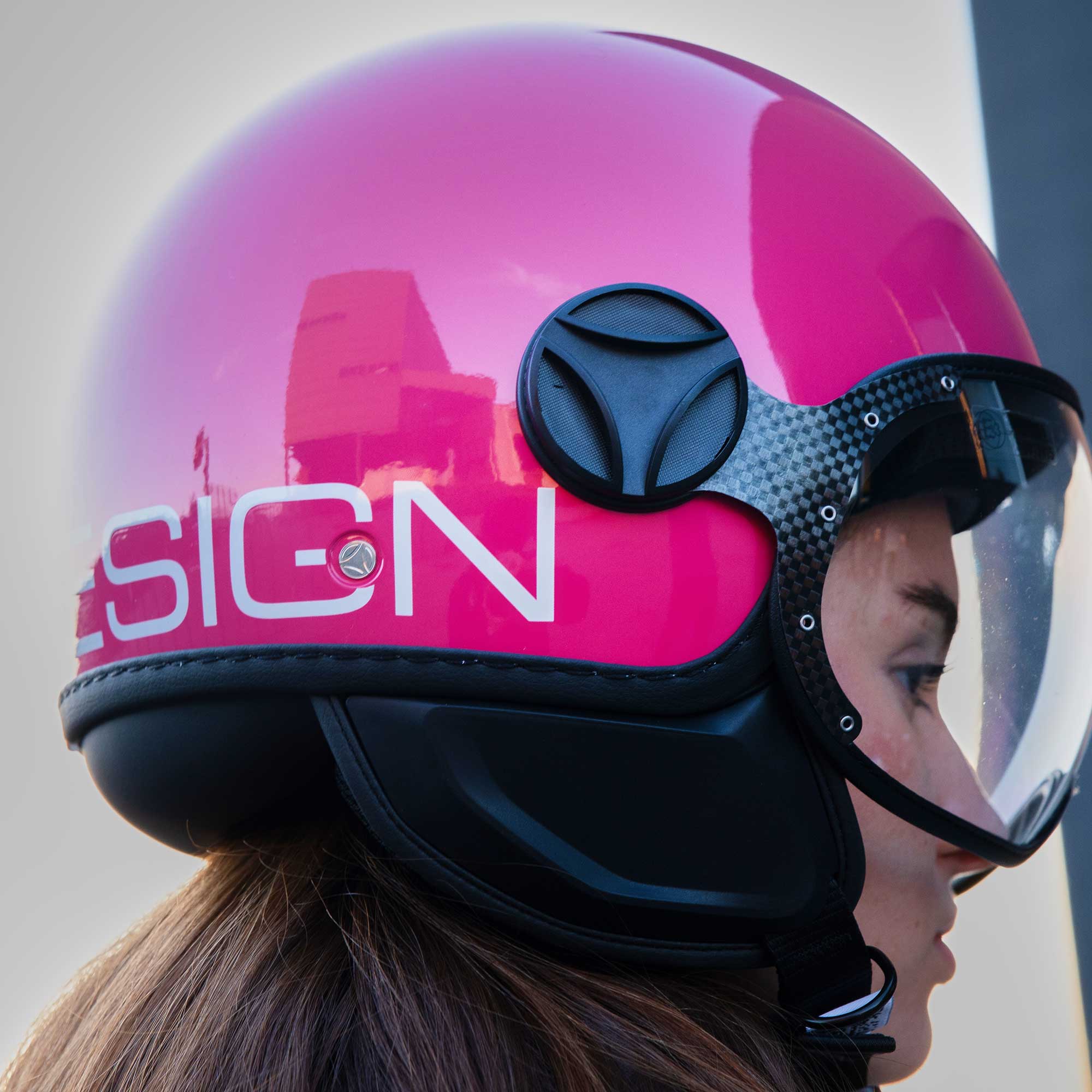 Casco moto jet FGTR CLASSIC Candy E2206 Fucsia / bianco - Image 11