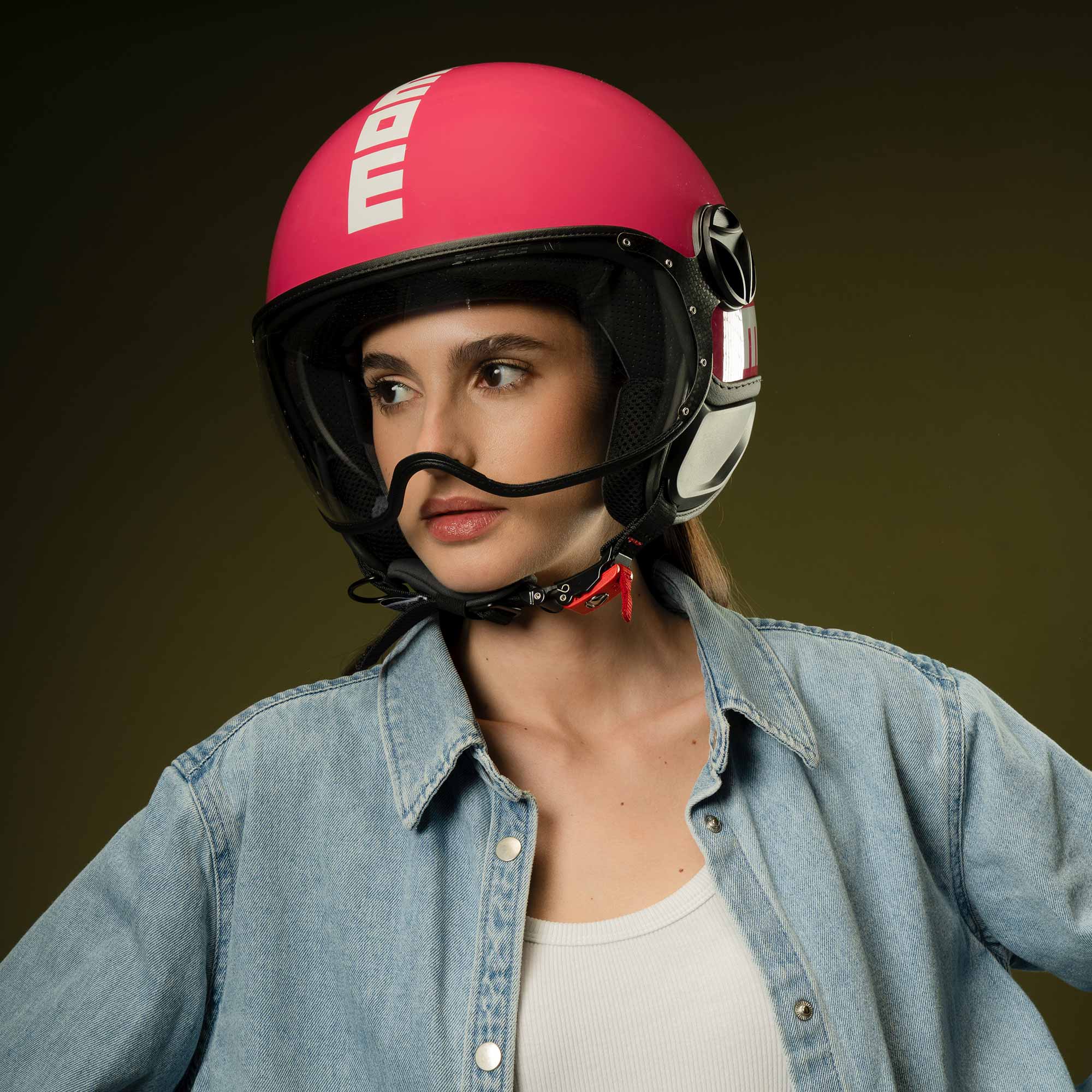 Casco moto jet FGTR CLASSIC Candy E2206 Fucsia / bianco - Image 8