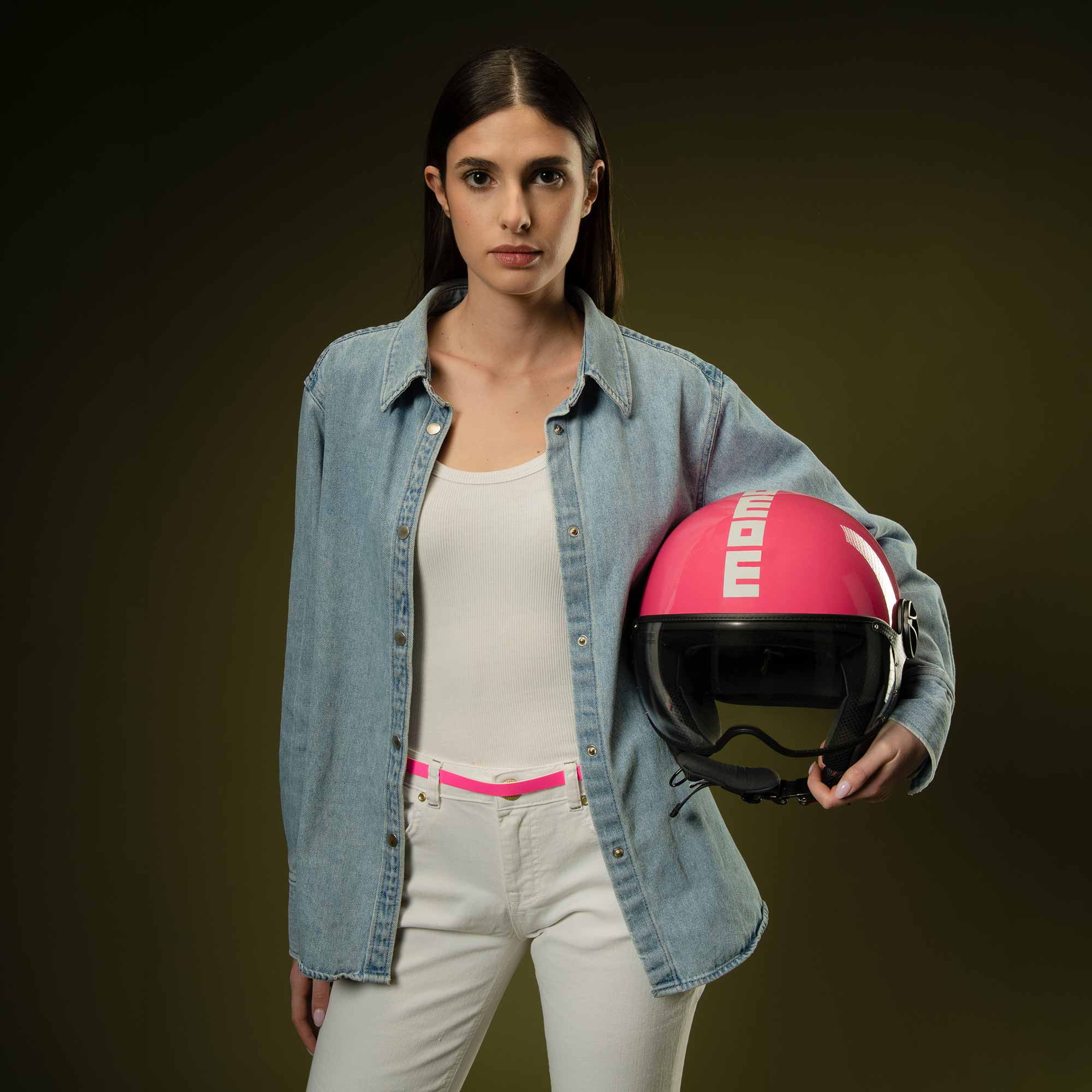 Casco moto jet FGTR CLASSIC Candy E2206 Fucsia / bianco - Image 9