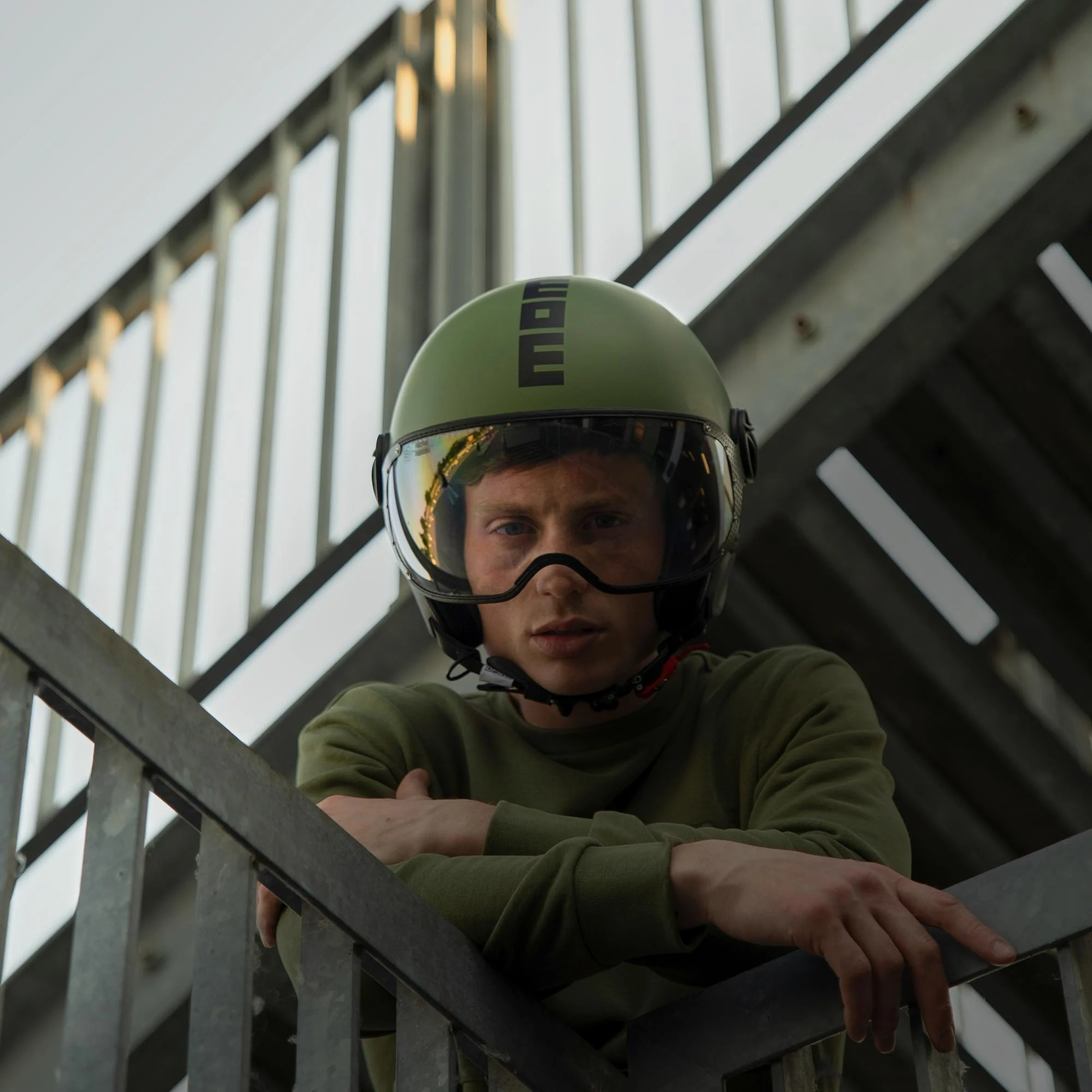 Casco moto jet FGTR CLASSIC Mono E2206 Verde militare opaco / nero - Image 11