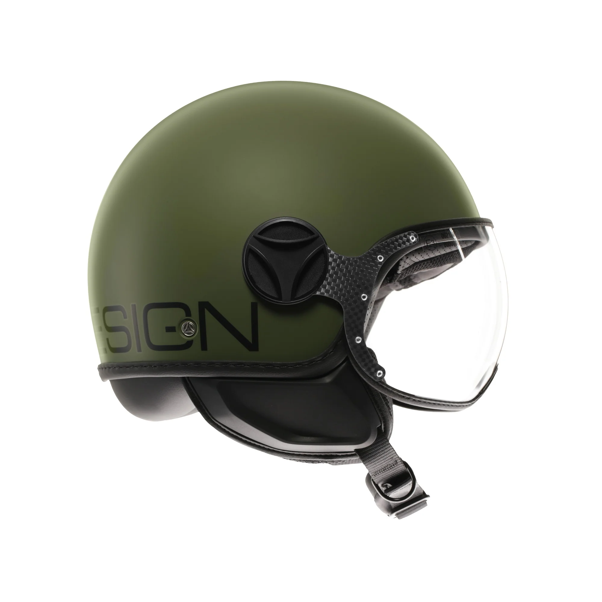 Casco moto jet FGTR CLASSIC Mono E2206 Verde militare opaco / nero - Image 6