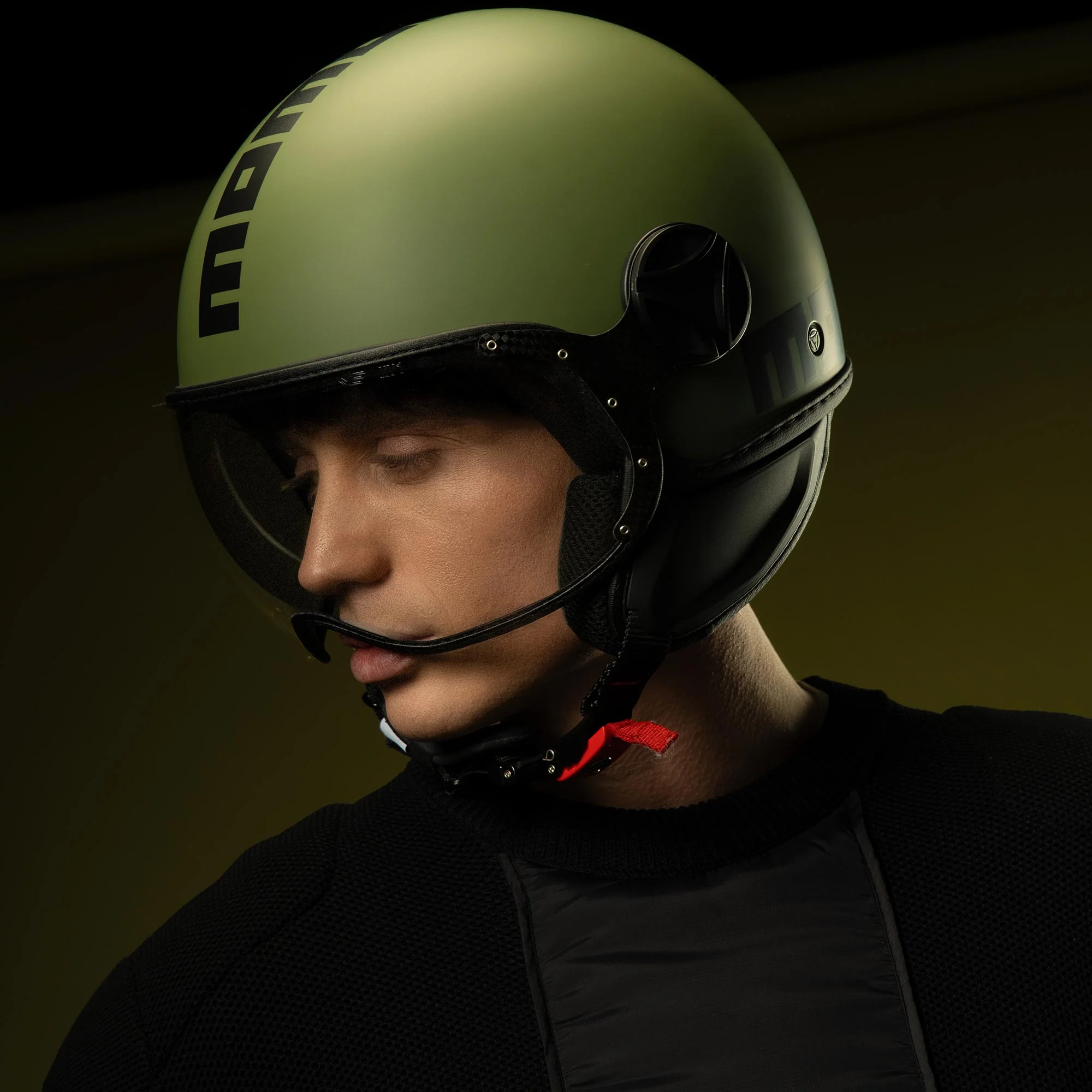 Casco moto jet FGTR CLASSIC Mono E2206 Verde militare opaco / nero - Image 8