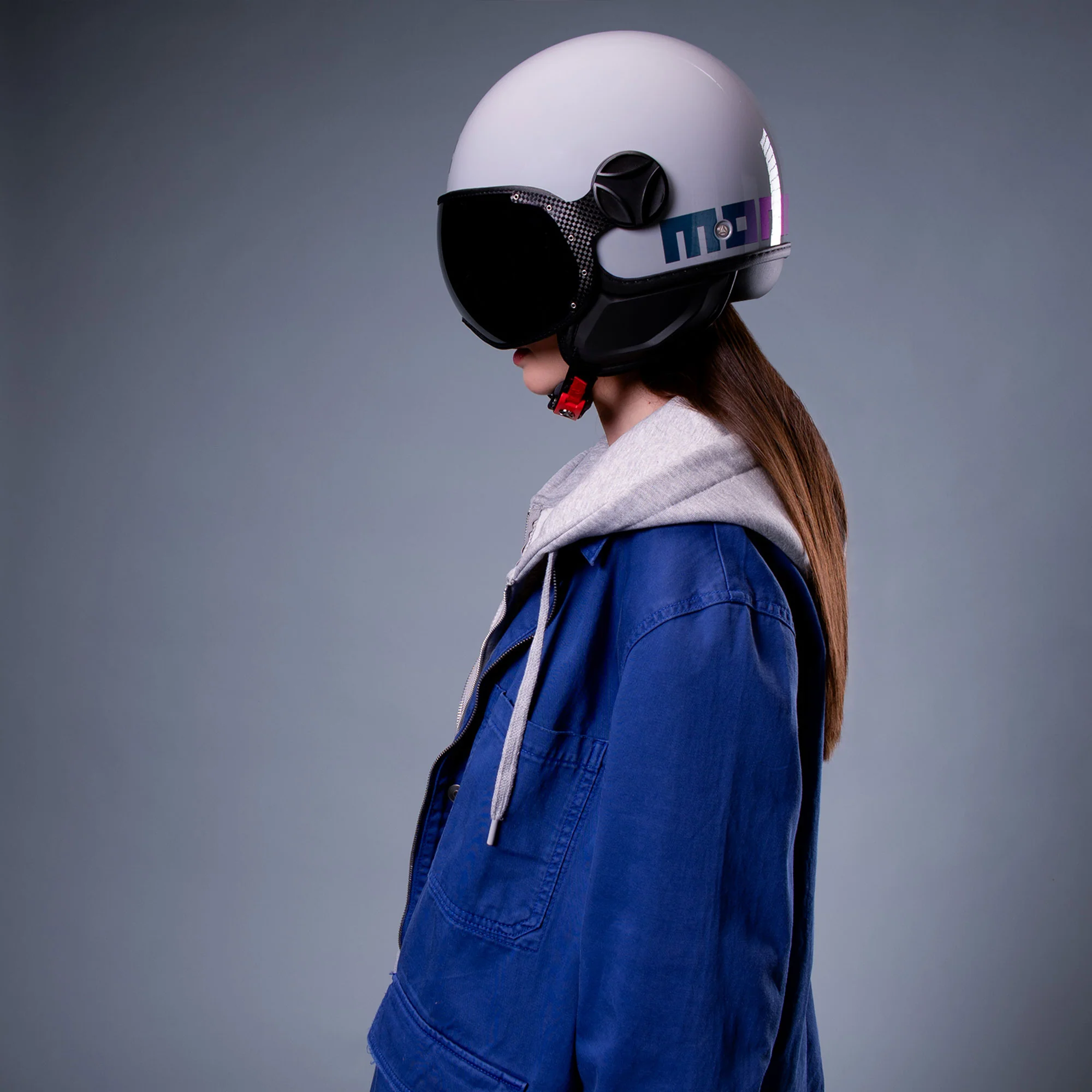 Casco moto jet FGTR CLASSIC Flip E2206 Blu / fucsia - Image 8