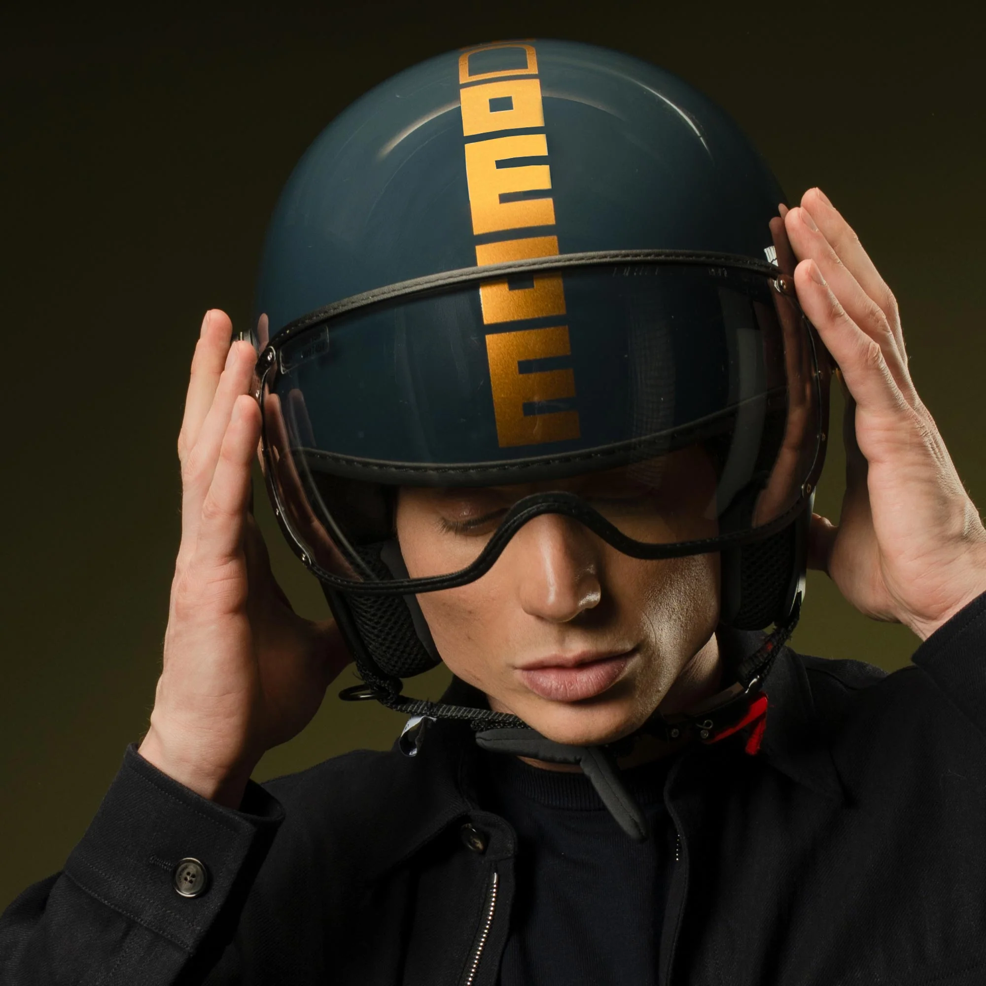 Casco moto jet FGTR CLASSIC Flip E2206 Oro / Ottone - Image 9