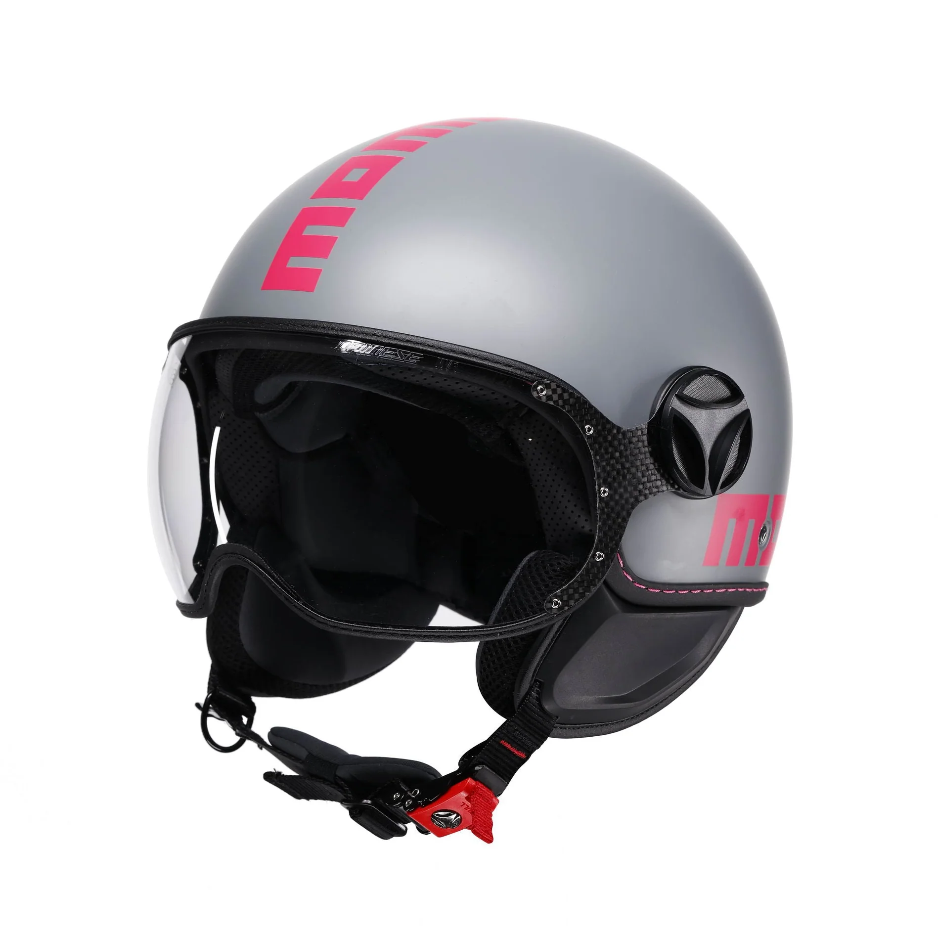 Casco moto jet FGTR CLASSIC Fluo E2206 Grigio opaco / Fuxia fluo - Image 3