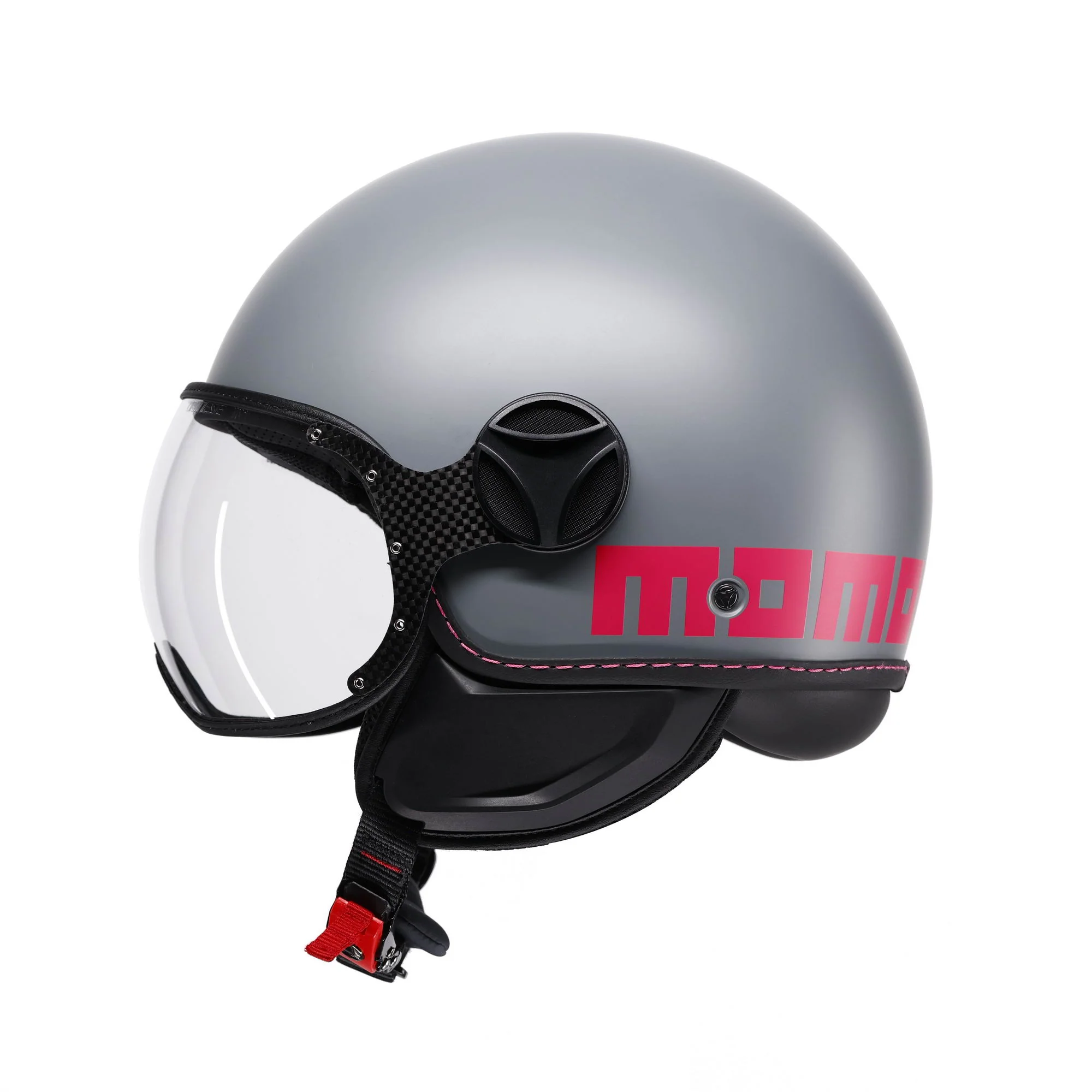 Casco moto jet FGTR CLASSIC Fluo E2206 Grigio opaco / Fuxia fluo - Image 4