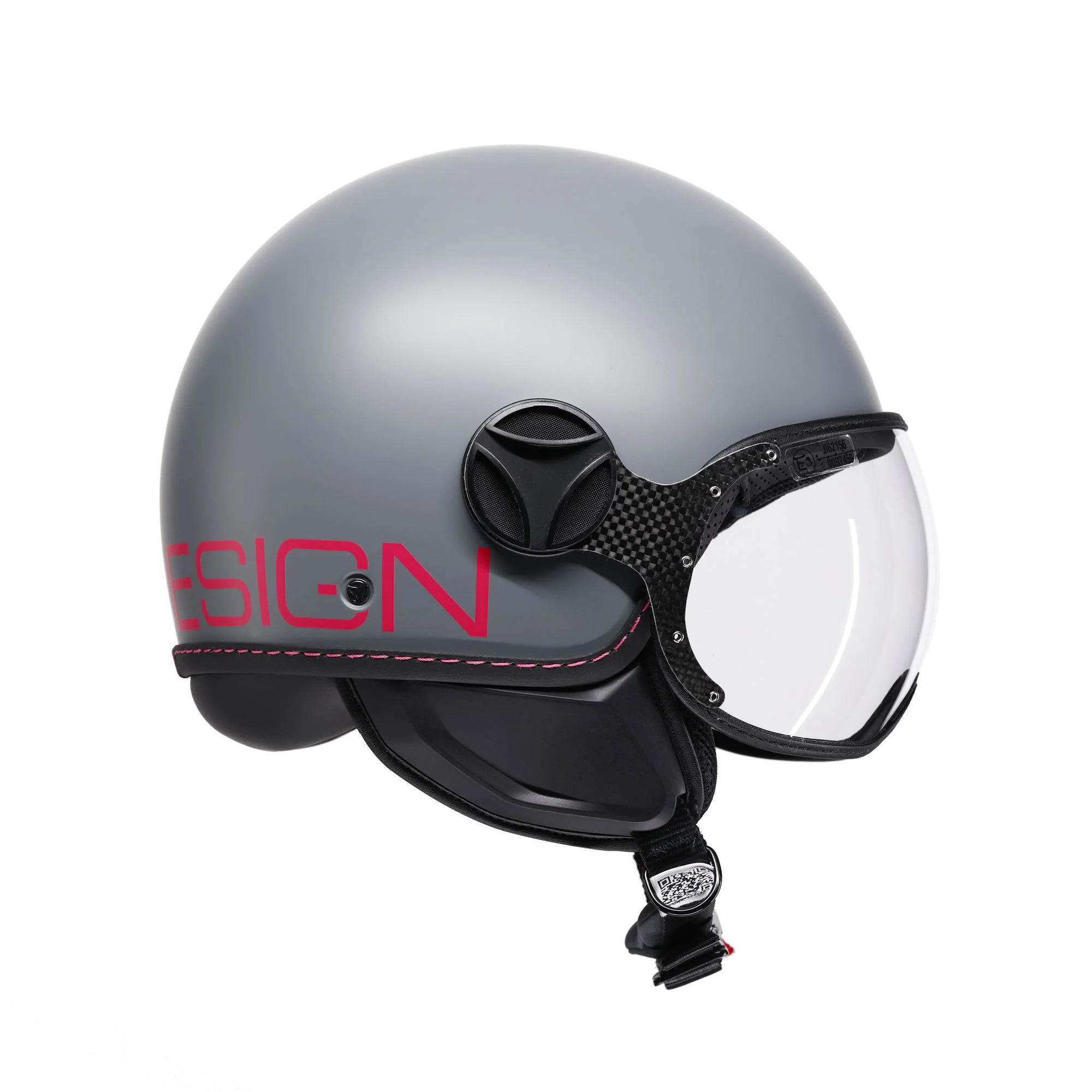 Casco moto jet FGTR CLASSIC Fluo E2206 Grigio opaco / Fuxia fluo - Image 5