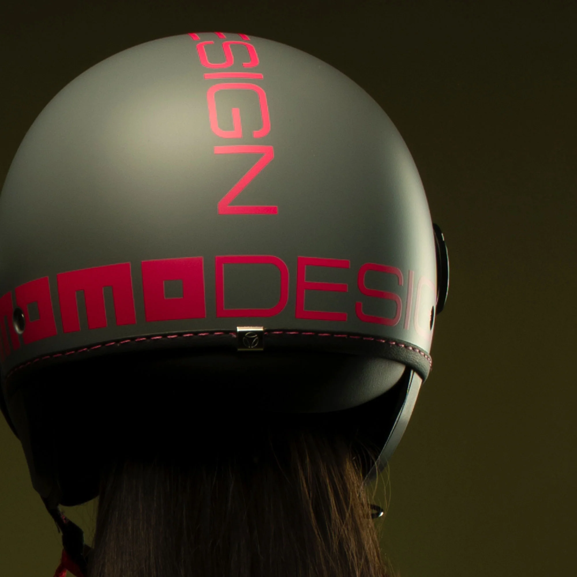 Casco moto jet FGTR CLASSIC Fluo E2206 Grigio opaco / Fuxia fluo - Image 9
