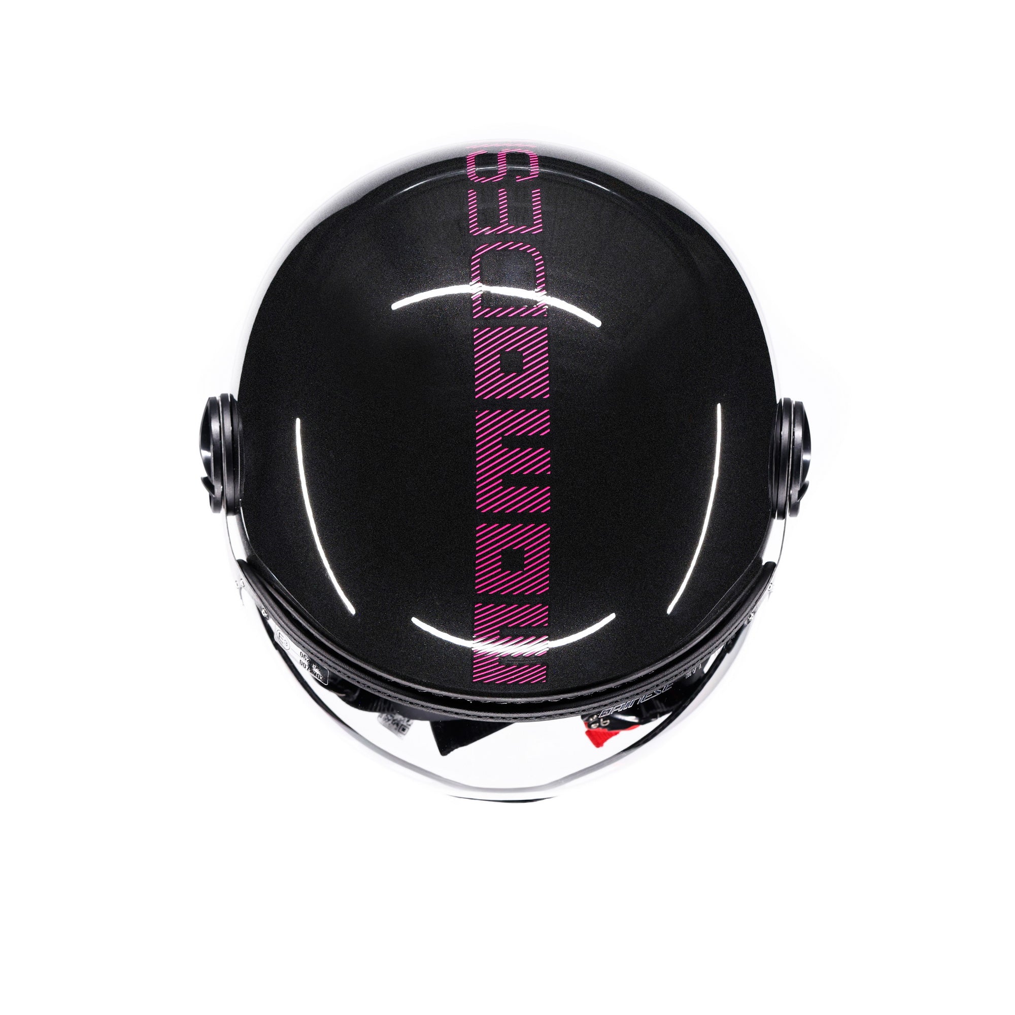 Casco moto jet FGTR CLASSIC Stripes E2206 Nero glitter / fucsia - Image 5