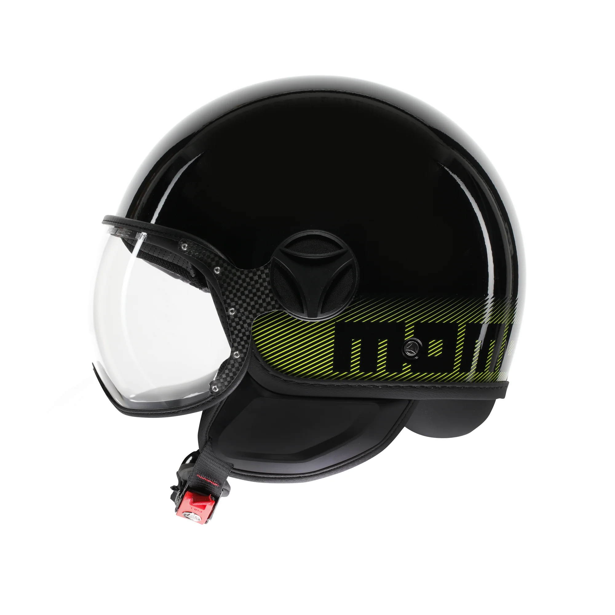 Casco moto jet FGTR CLASSIC Stripes E2206 Nero lucido / giallo fluo - Image 3