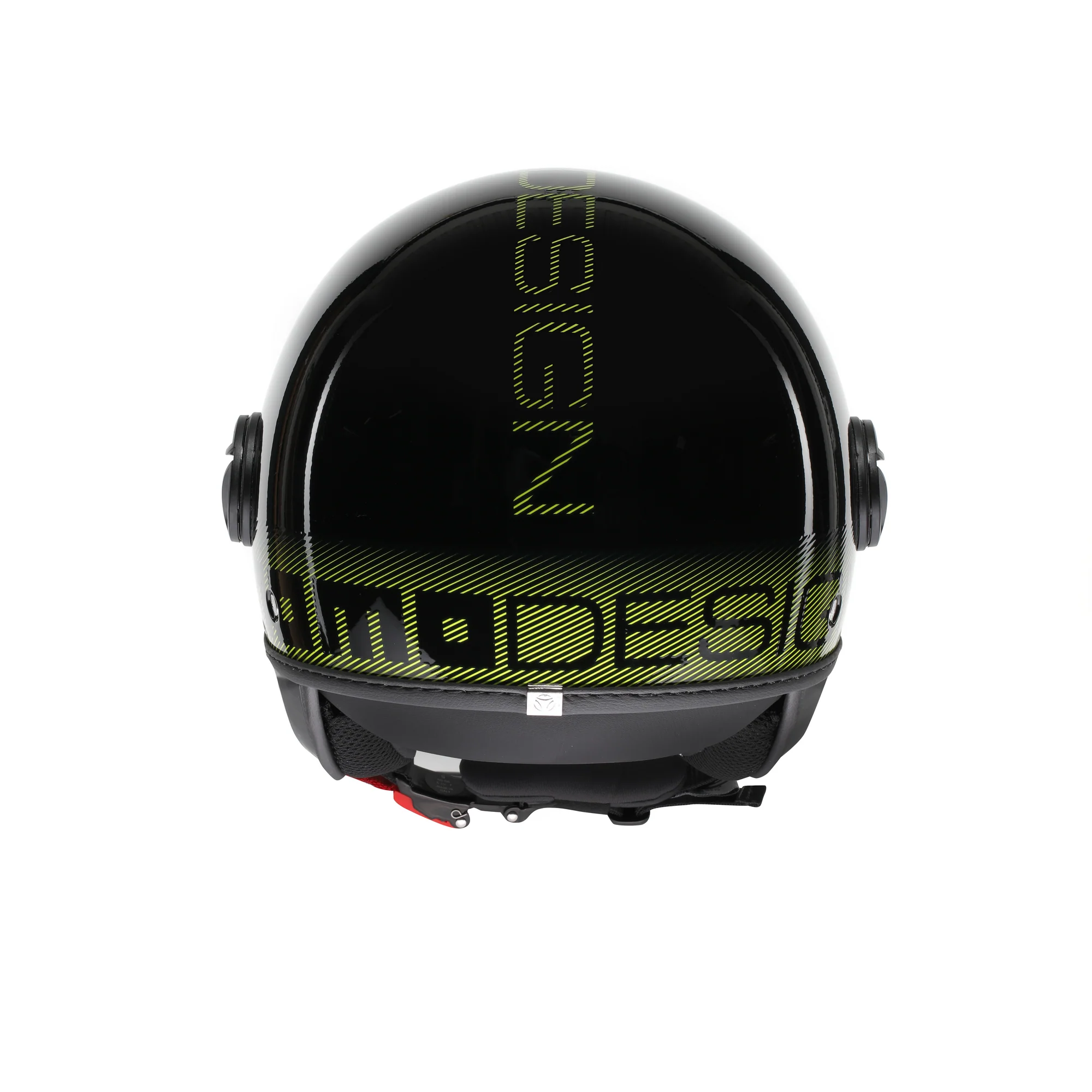 Casco moto jet FGTR CLASSIC Stripes E2206 Nero lucido / giallo fluo - Image 5