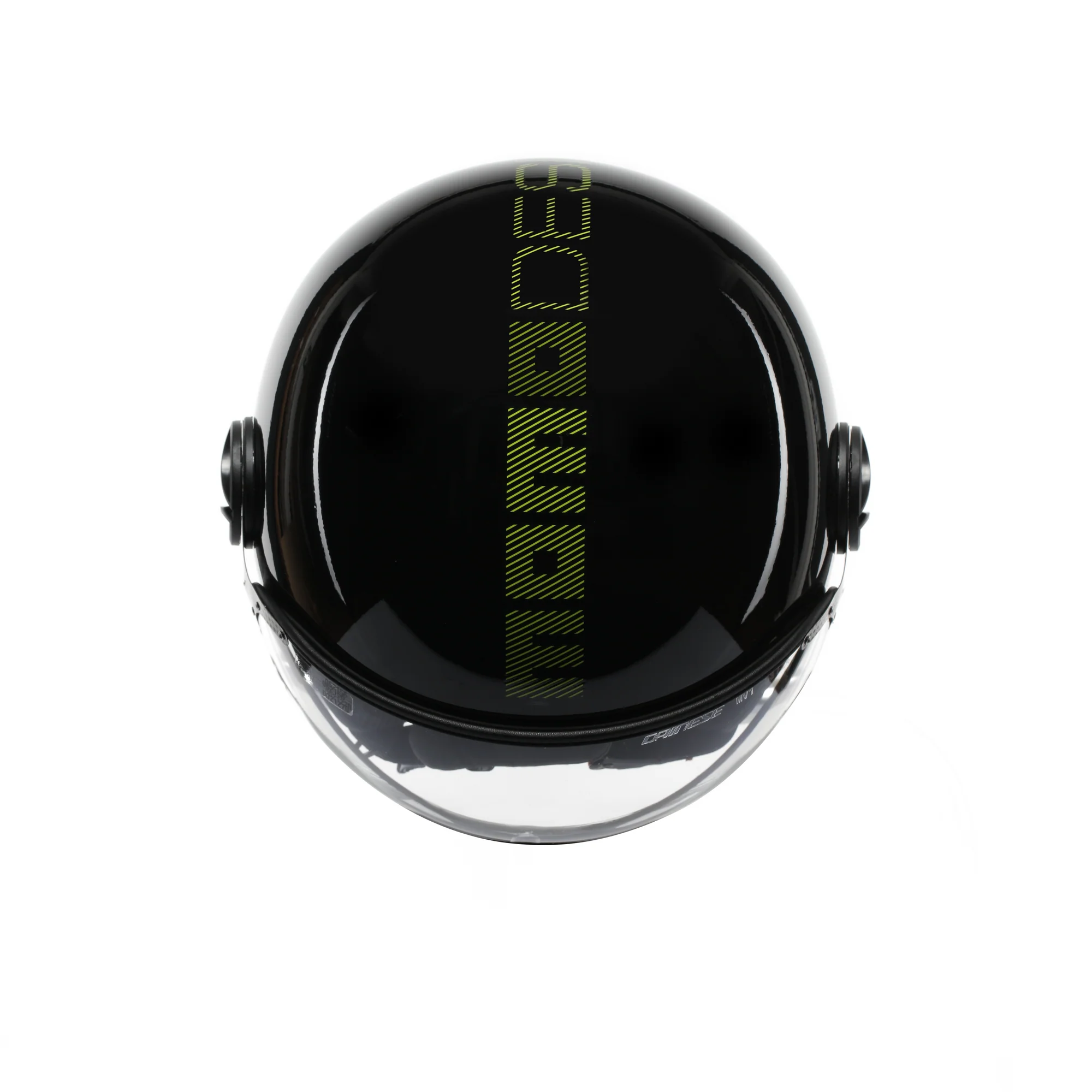 Casco moto jet FGTR CLASSIC Stripes E2206 Nero lucido / giallo fluo - Image 6