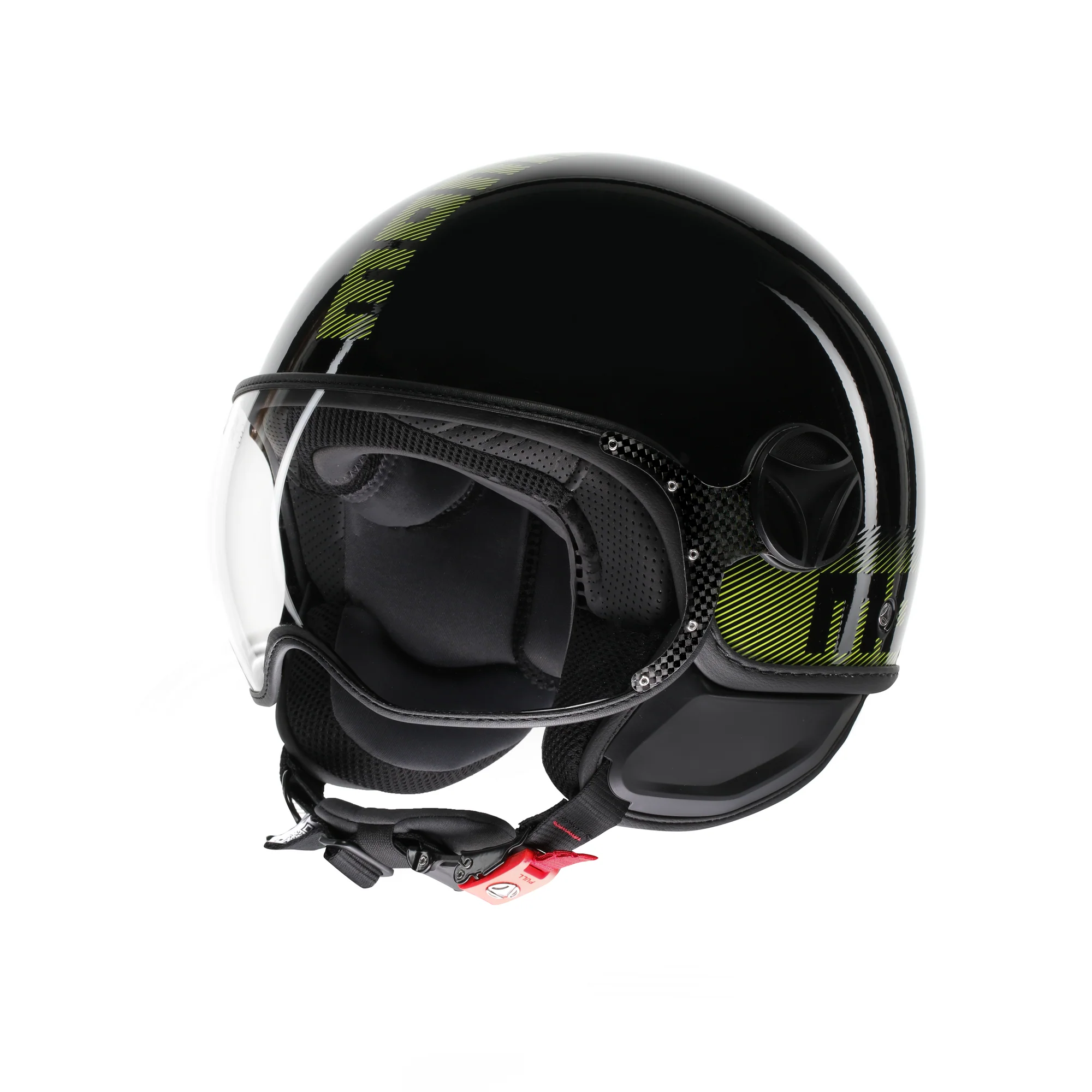 Casco moto jet FGTR CLASSIC Stripes E2206 Nero lucido / giallo fluo - Image 7