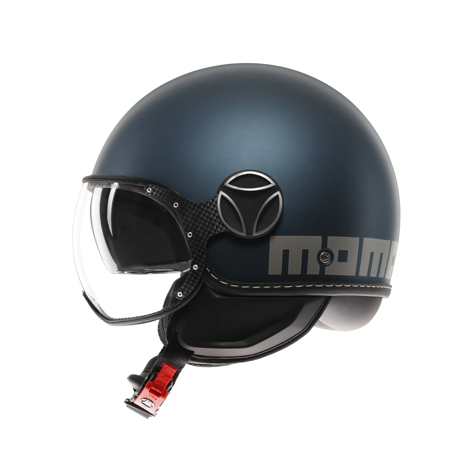 Casco moto jet FGTR EVO Mono E2206 Blu avio opaco / silver - Image 3