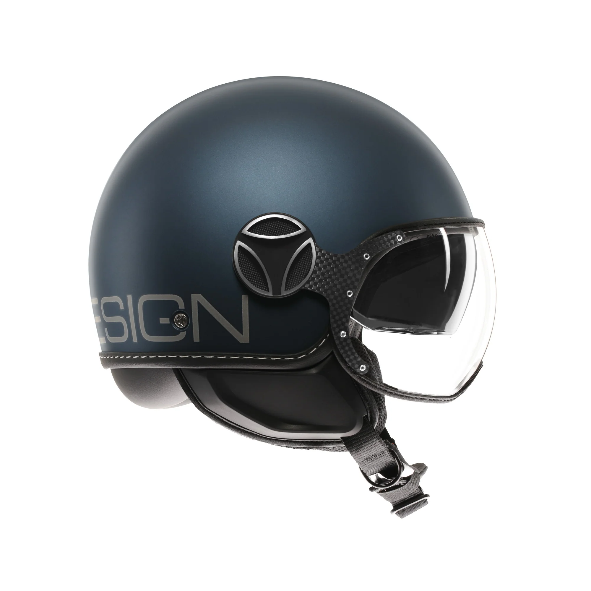 Casco moto jet FGTR EVO Mono E2206 Blu avio opaco / silver - Image 6