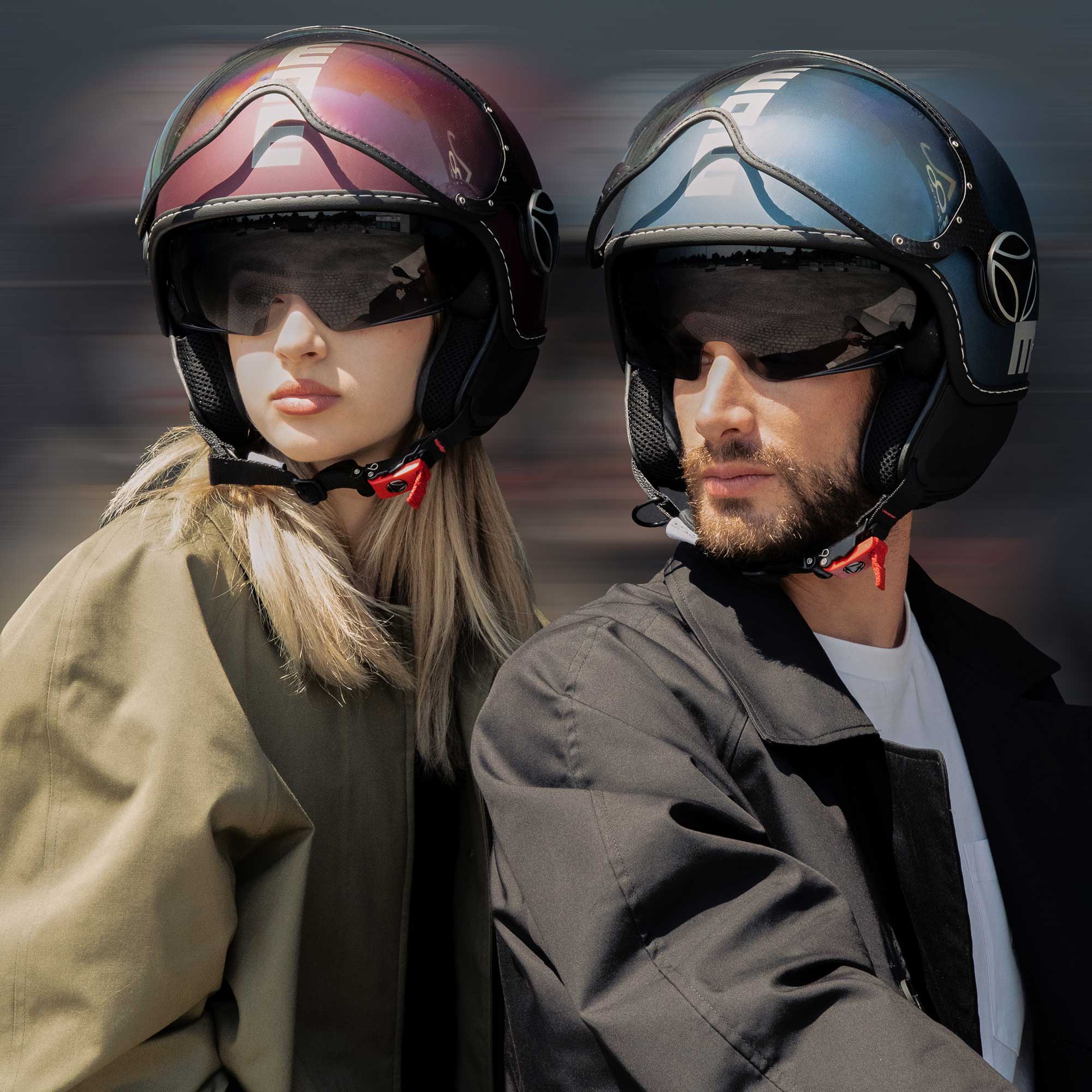 Casco moto jet FGTR EVO Mono E2206 Blu avio opaco / silver - Image 8