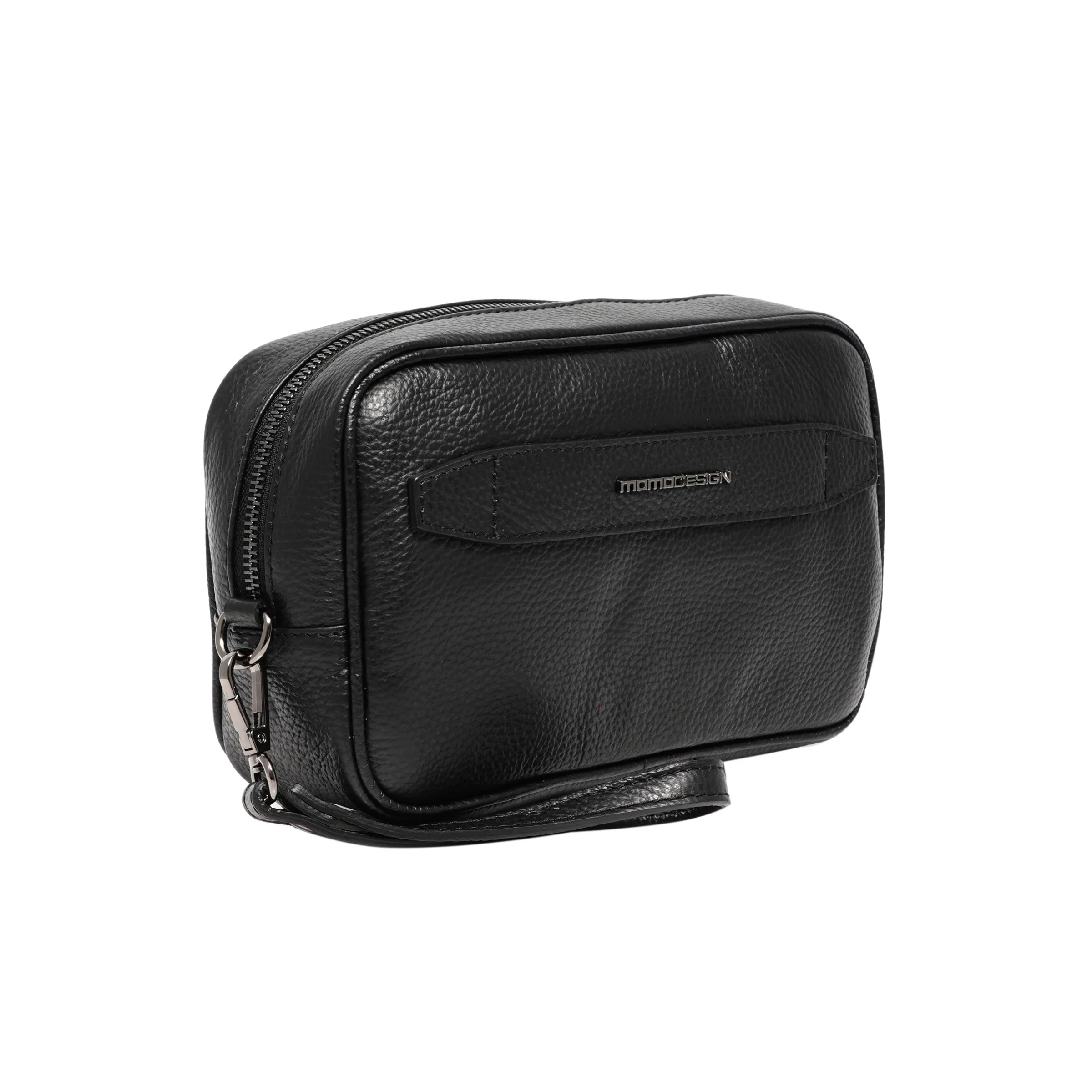 Momodesign pouch in vera pelle nera martellata - Image 3