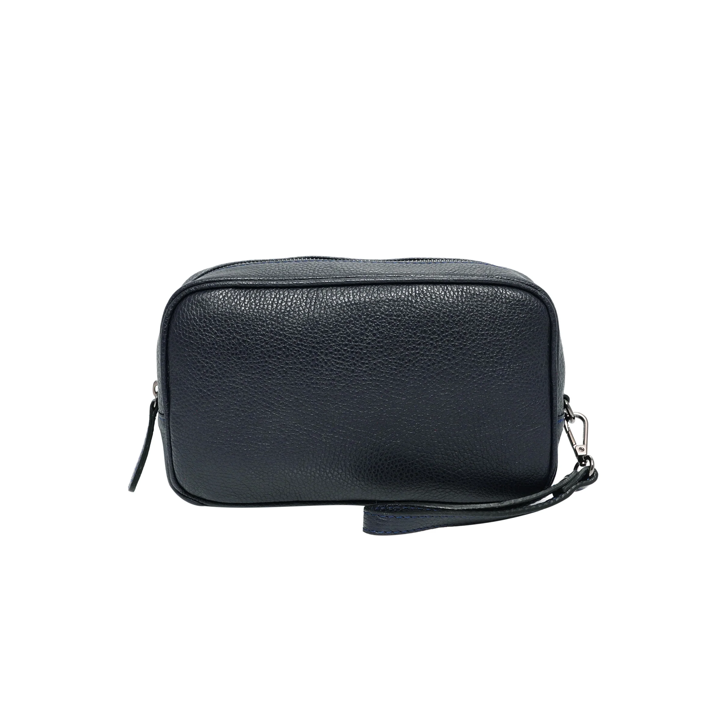 Momodesign Pouch in vera Pelle Blu Martellata - Image 3