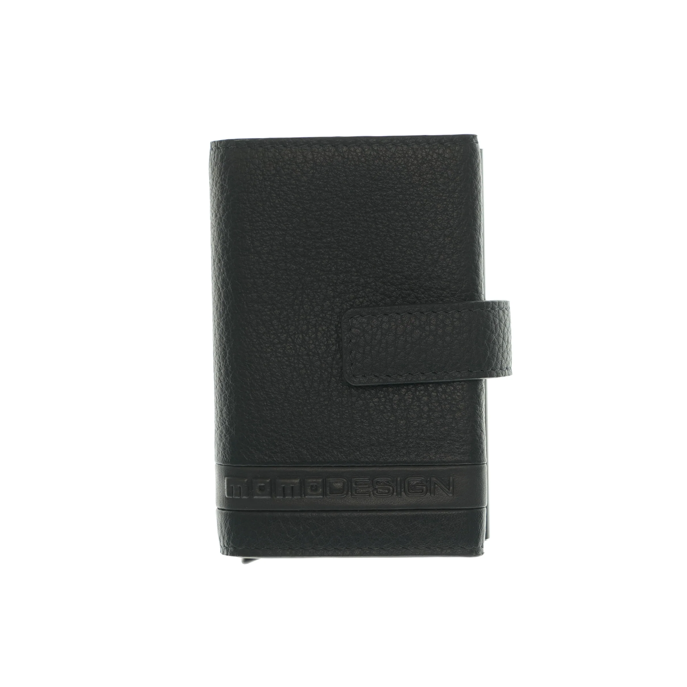 Momodesign Portacarte in pelle martellata con logo a rilievo