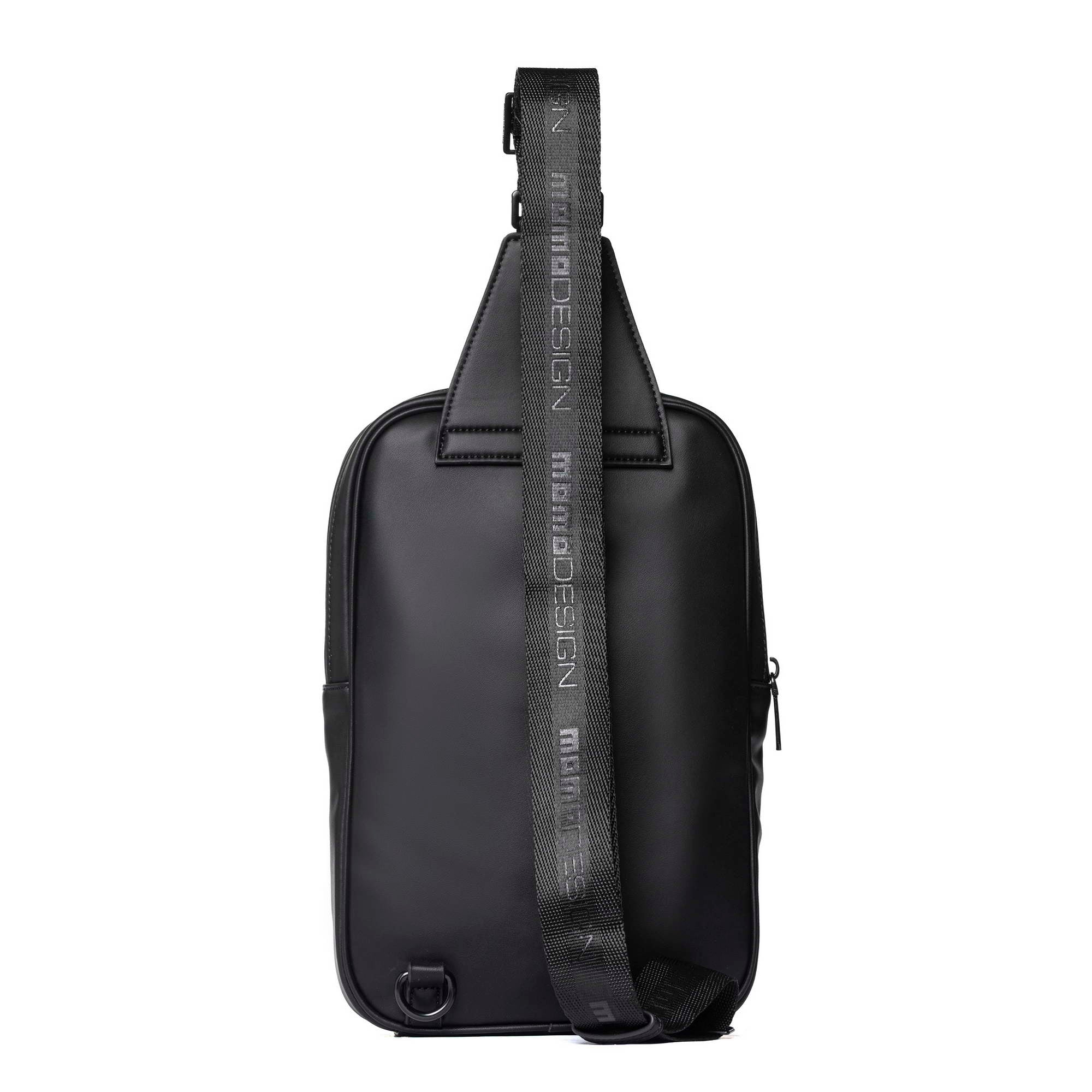 Momodesign borsa monospalla Rubber nero con fasce riflettenti - Image 4