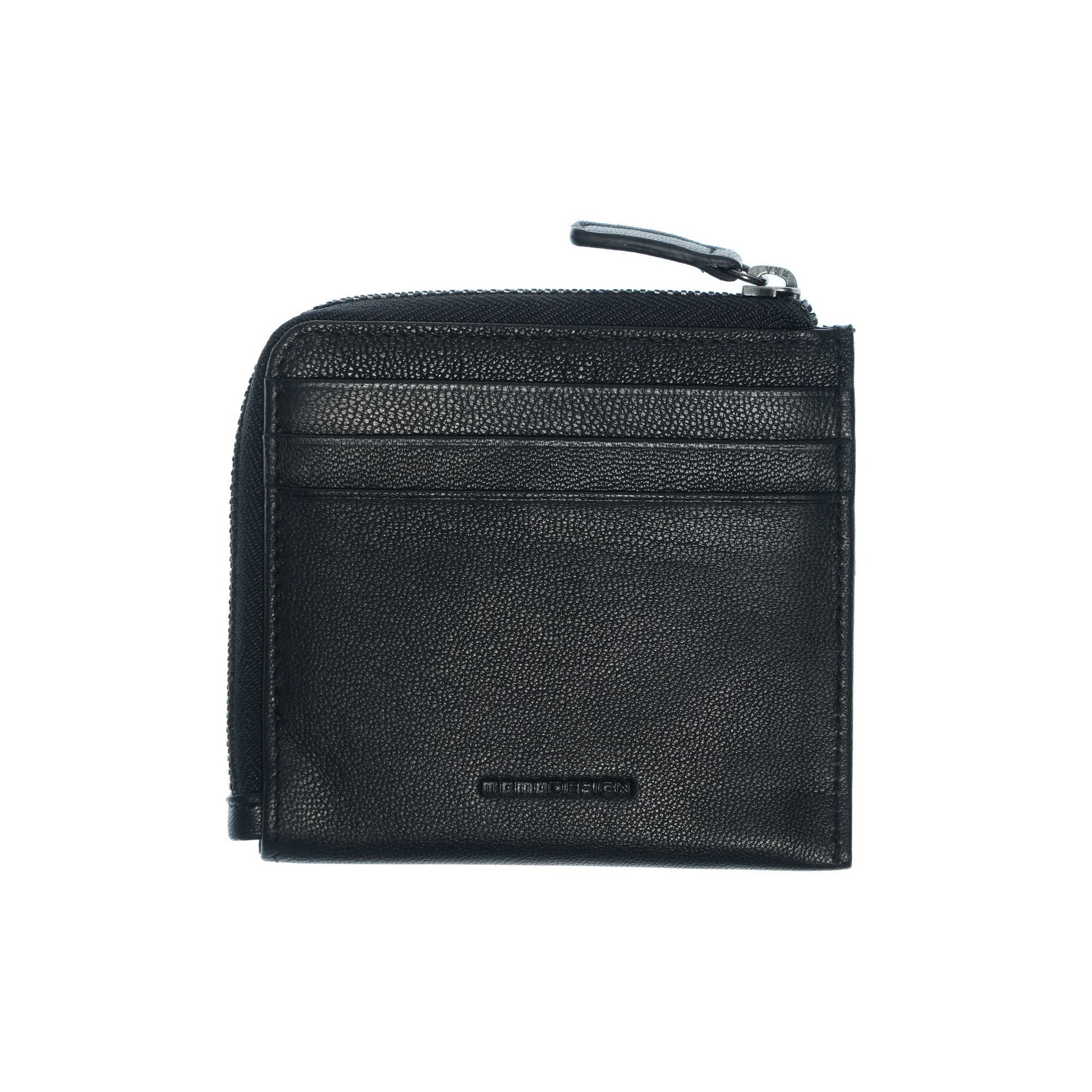 Momodesign portacarte con portamonete Subway in vera pelle nappa nera fluo - Image 2