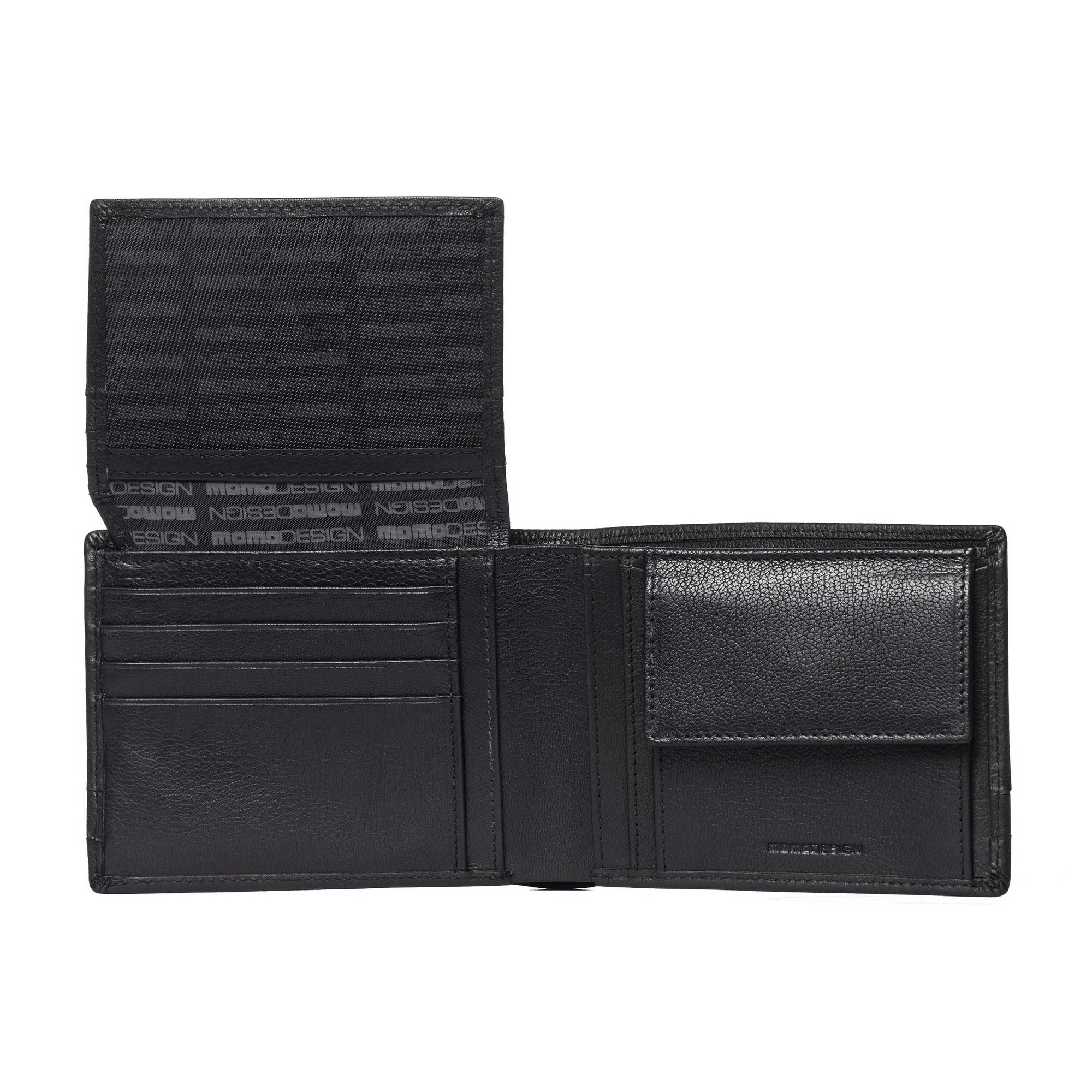 Momodesign portafoglio con portamonete Dollaro in vera pelle nero - Image 4
