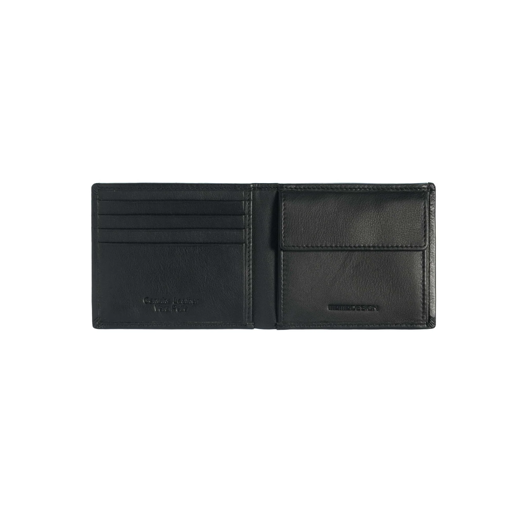 Momodesign portafoglio con portamonete Pure in vera pelle nera - Image 2