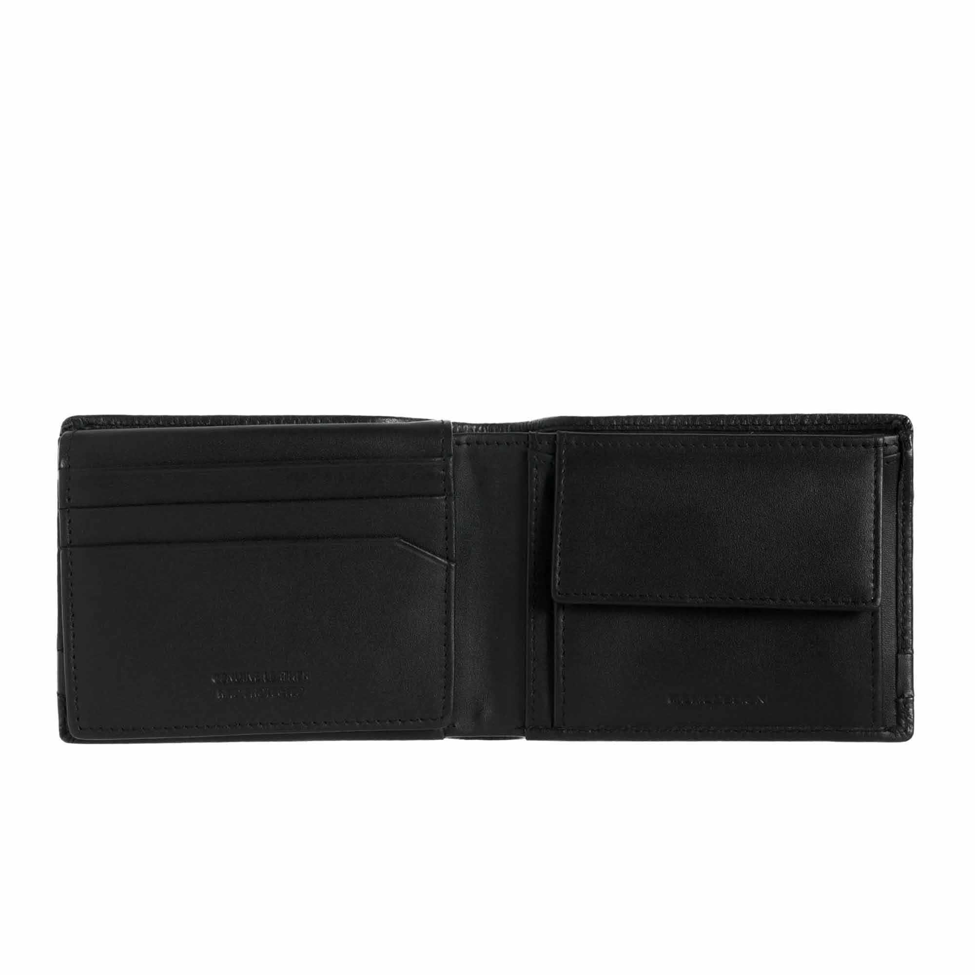 Momodesign Portafoglio con tasca portadocumento e portacarte in pelle martellata nera - Image 3