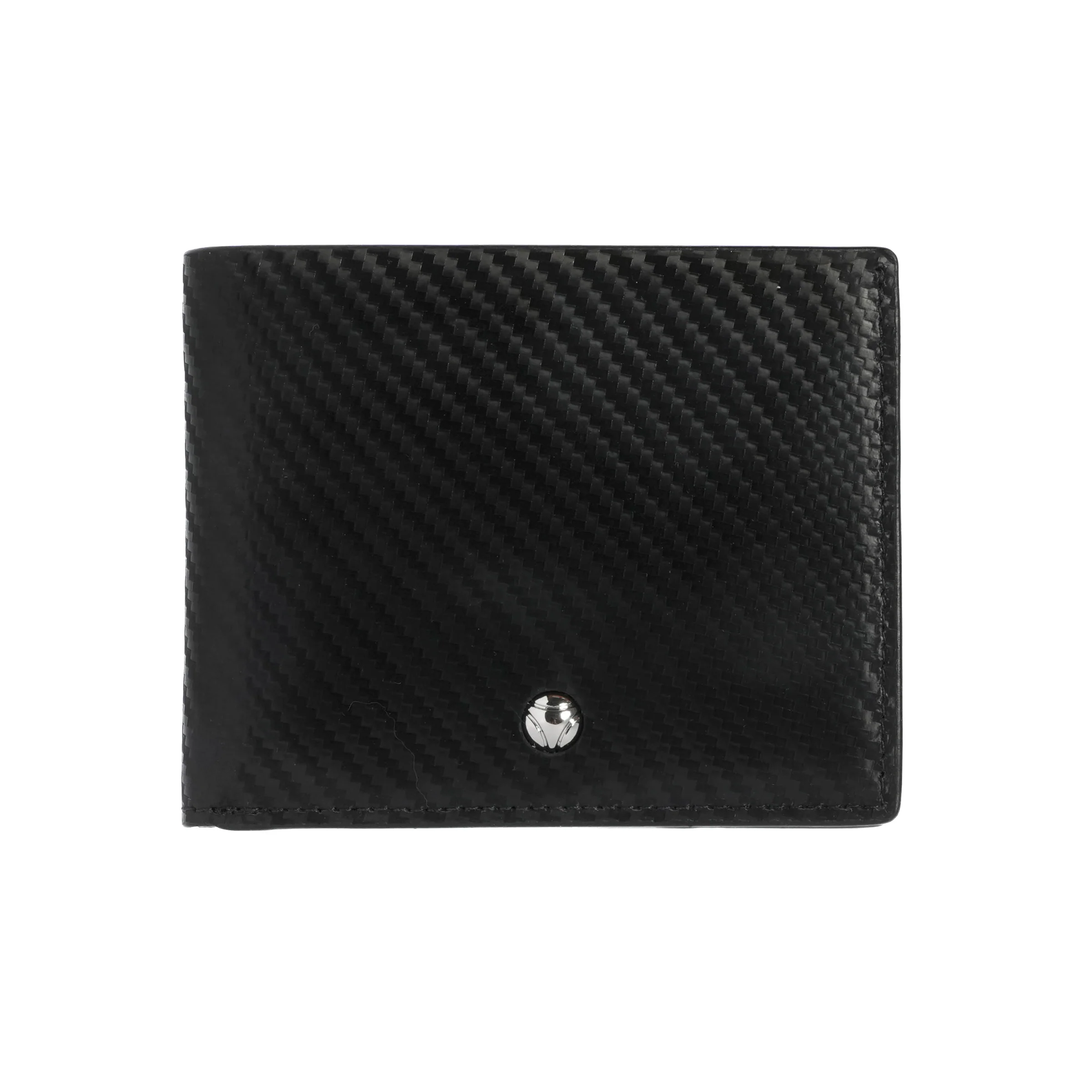 Momodesign Portafoglio in vera pelle con rivestimento carbon