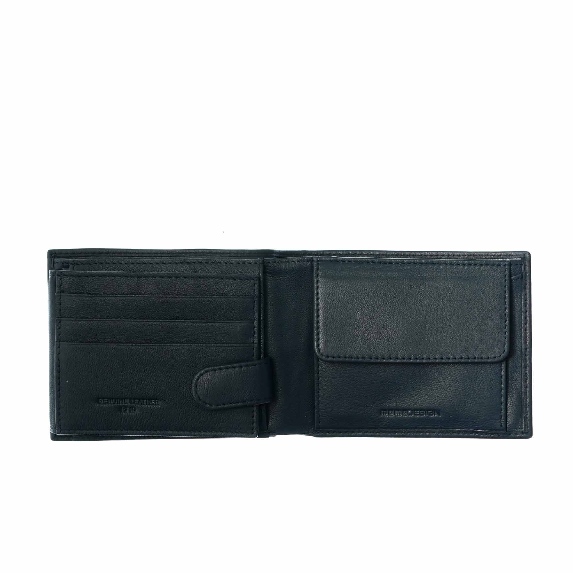Momodesign Portafoglio trifold in vera Pelle blu - Image 2