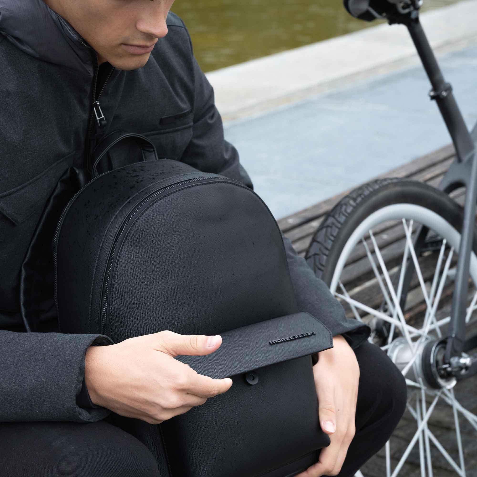 Momodesign Zaino Business Unico in saffiano nero - Image 7