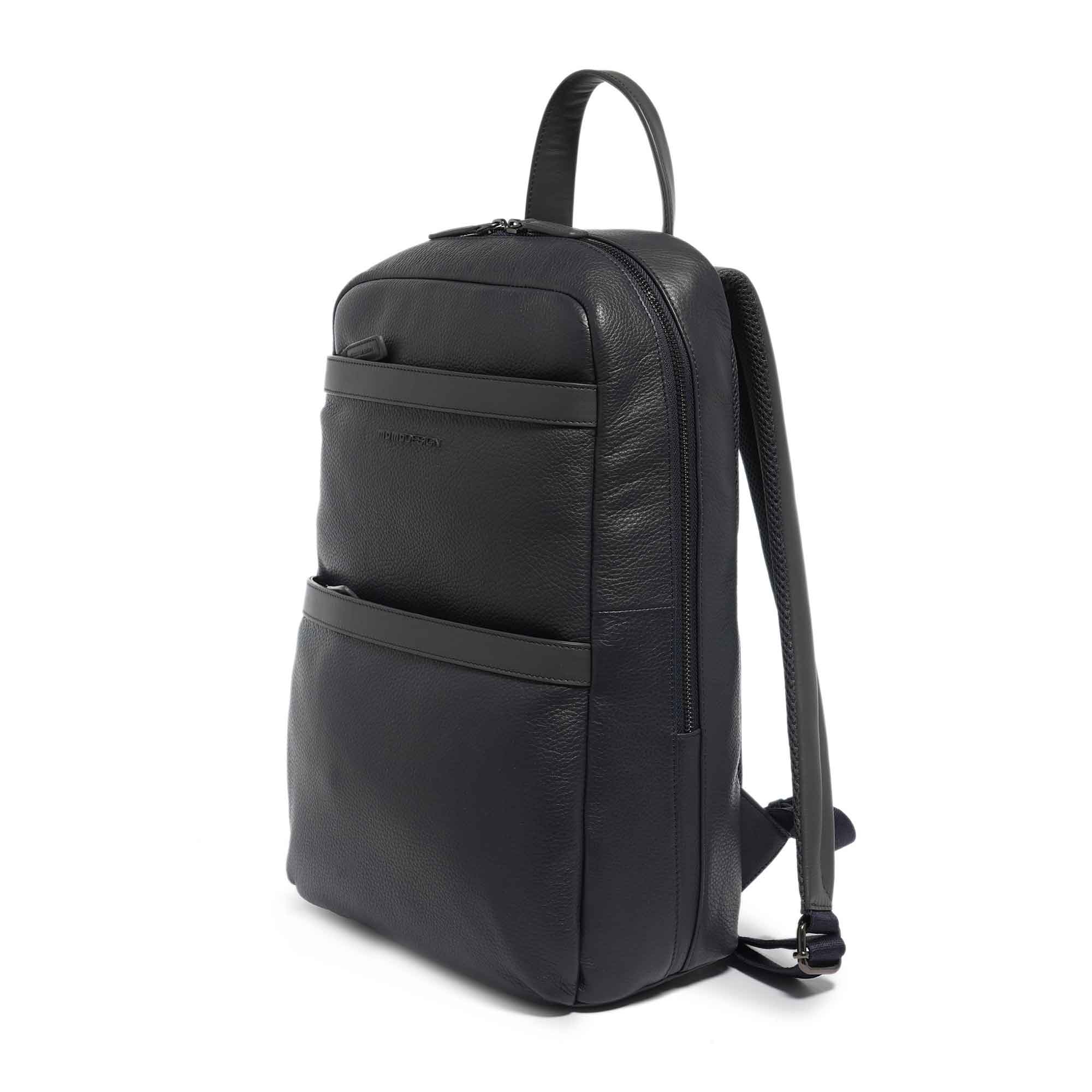 Momodesign Zaino Dollaro con 2 tasche in pelle colore blu - Image 2